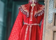 The Charm of Red-Shirted and Black-Skirted Horseface Dress Set