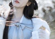A Glimpse into the Elegance of Blue Chiffon Cheongsam
