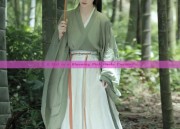 A Girl in a Blooming Pink Hanfu Costume