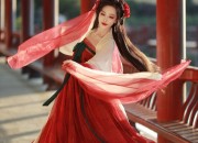 Red Chinese-Style Girls Cheongsam for Summer
