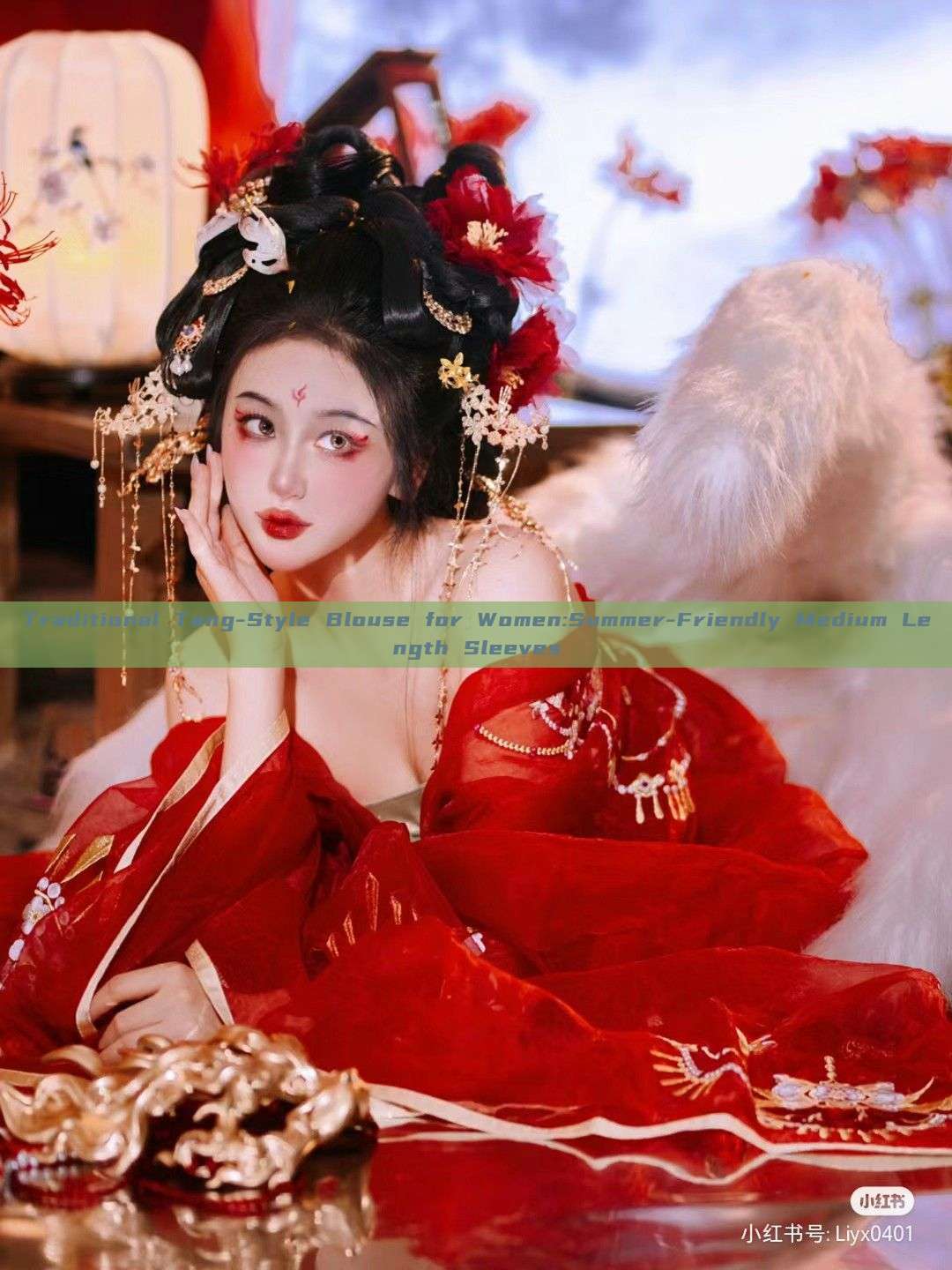 Traditional Tang-Style Blouse for Women:Summer-Friendly Medium Length Sleeves Traditional Tang-Style Blouse for Women:Summer-Friendly Medium Length Sleeves