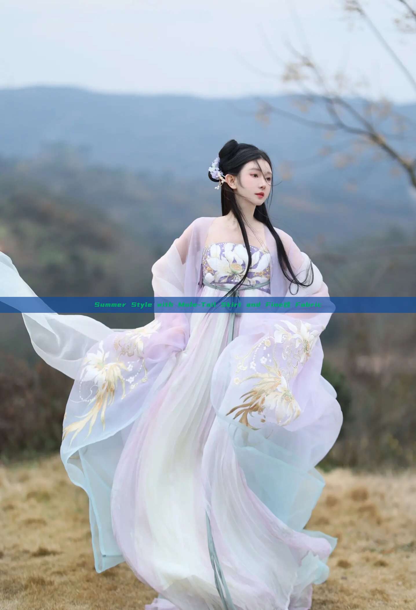 Summer Style with Mule-Tail Skirt and Fine纱 Fabric Summer Style with Mule-Tail Skirt and Fine纱 Fabric