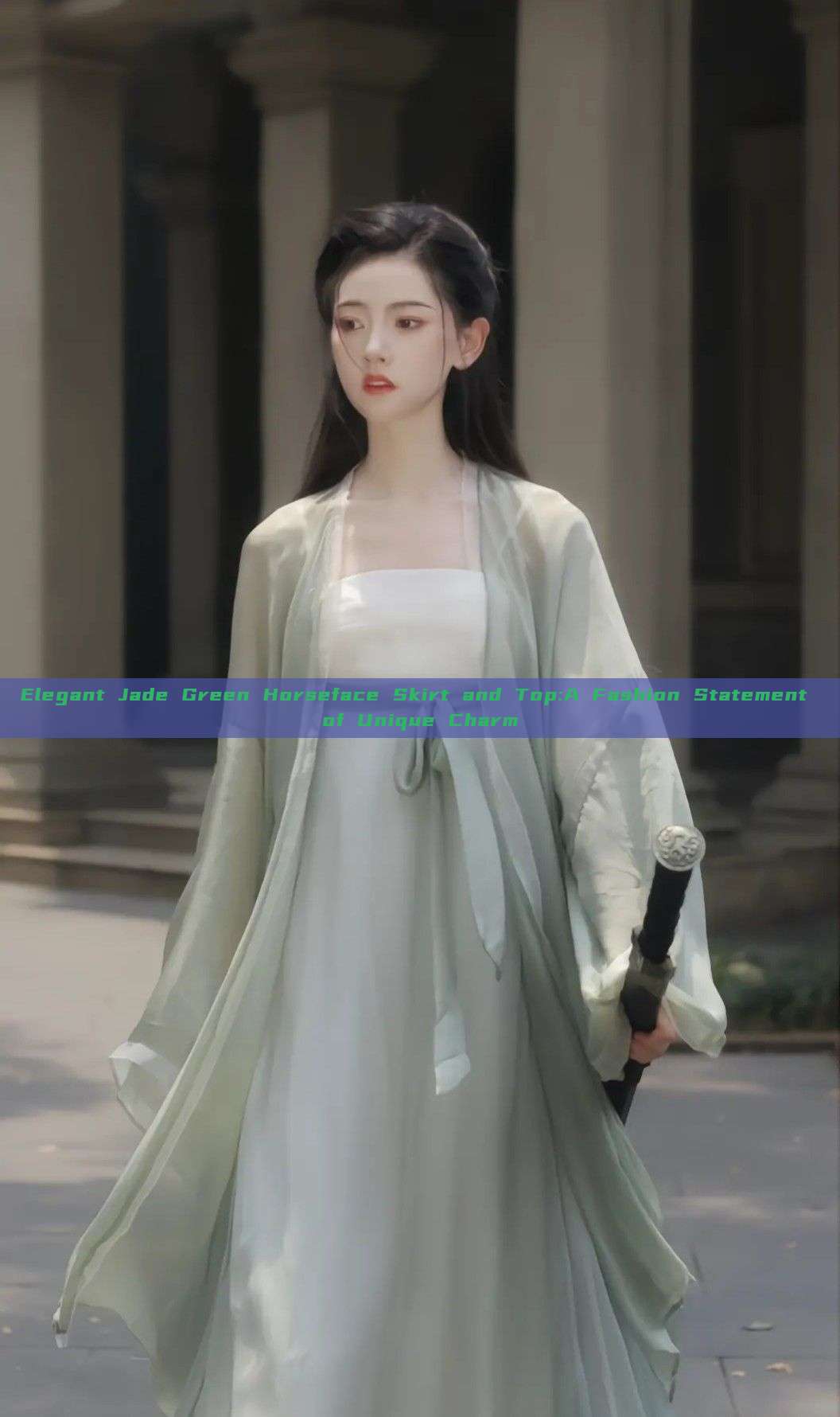 Elegant Jade Green Horseface Skirt and Top:A Fashion Statement of Unique Charm