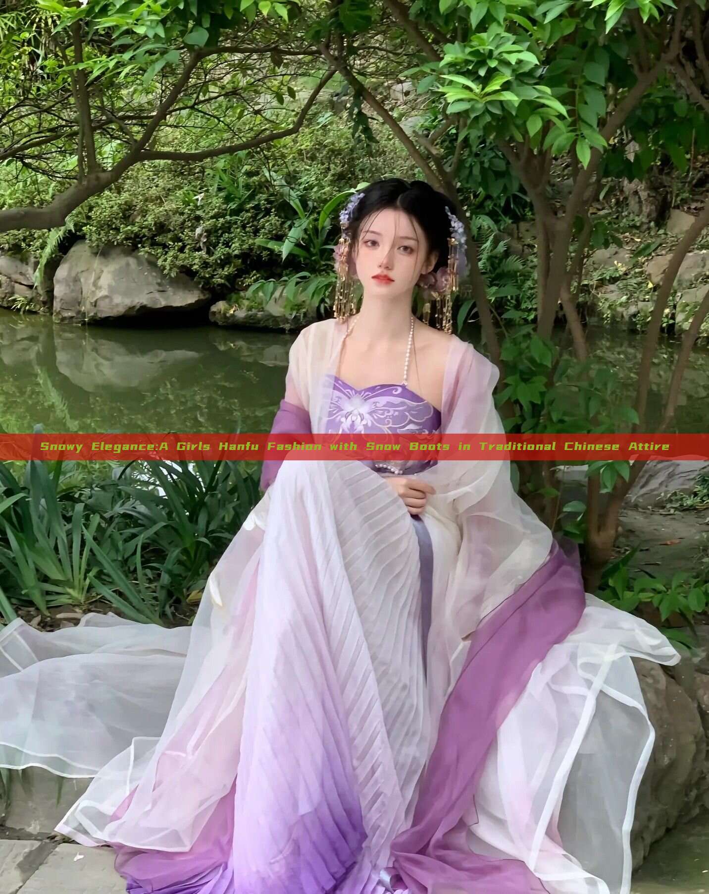 Snowy Elegance:A Girls Hanfu Fashion with Snow Boots in Traditional Chinese Attire Snowy Elegance:A Girls Hanfu Fashion with Snow Boots in Traditional Chinese Attire