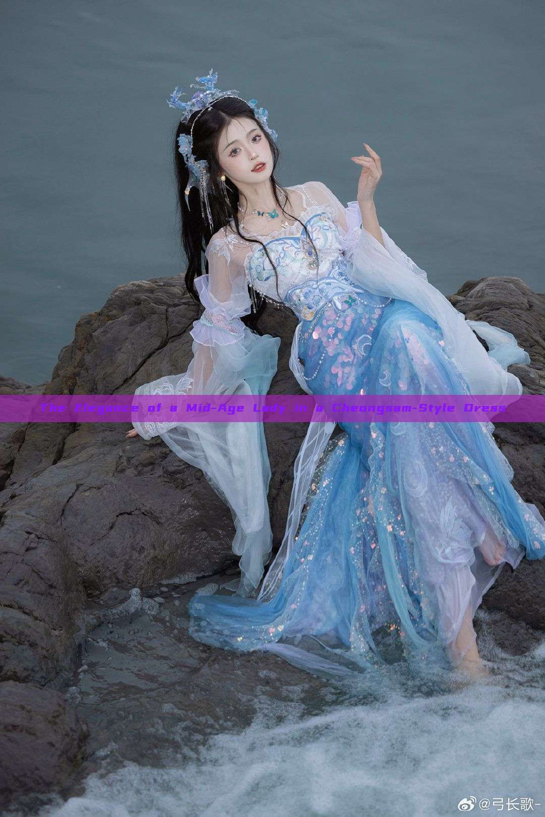 The Elegance of a Mid-Age Lady in a Cheongsam-Style Dress