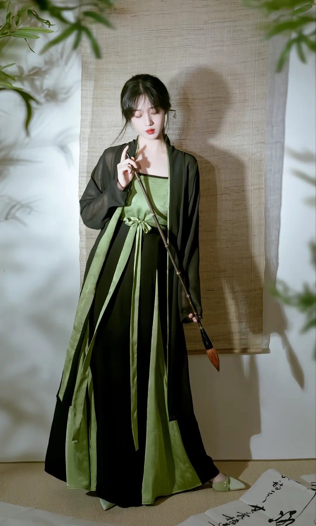 Vintage Shanghai Maiden in a Long Cheongsam Qipao