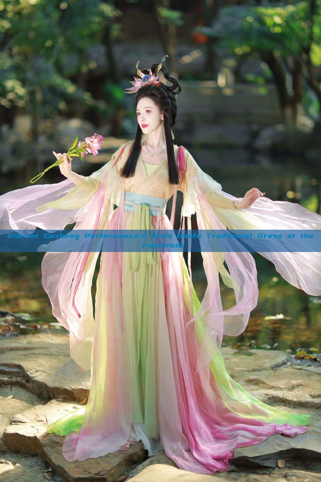 Vibrant Guzheng Performance:A Girls Hanfu Traditional Dress at the Forefront Vibrant Guzheng Performance:A Girls Hanfu Traditional Dress at the Forefront