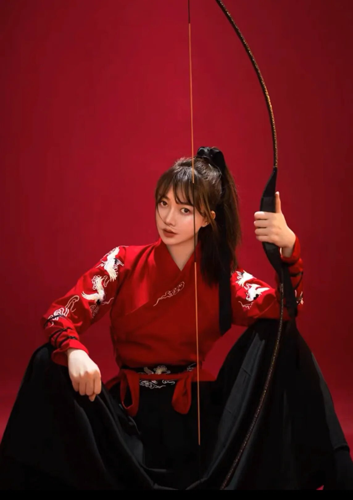 Festive Girls Traditional Horse-Face Skirt for Chinese New Year