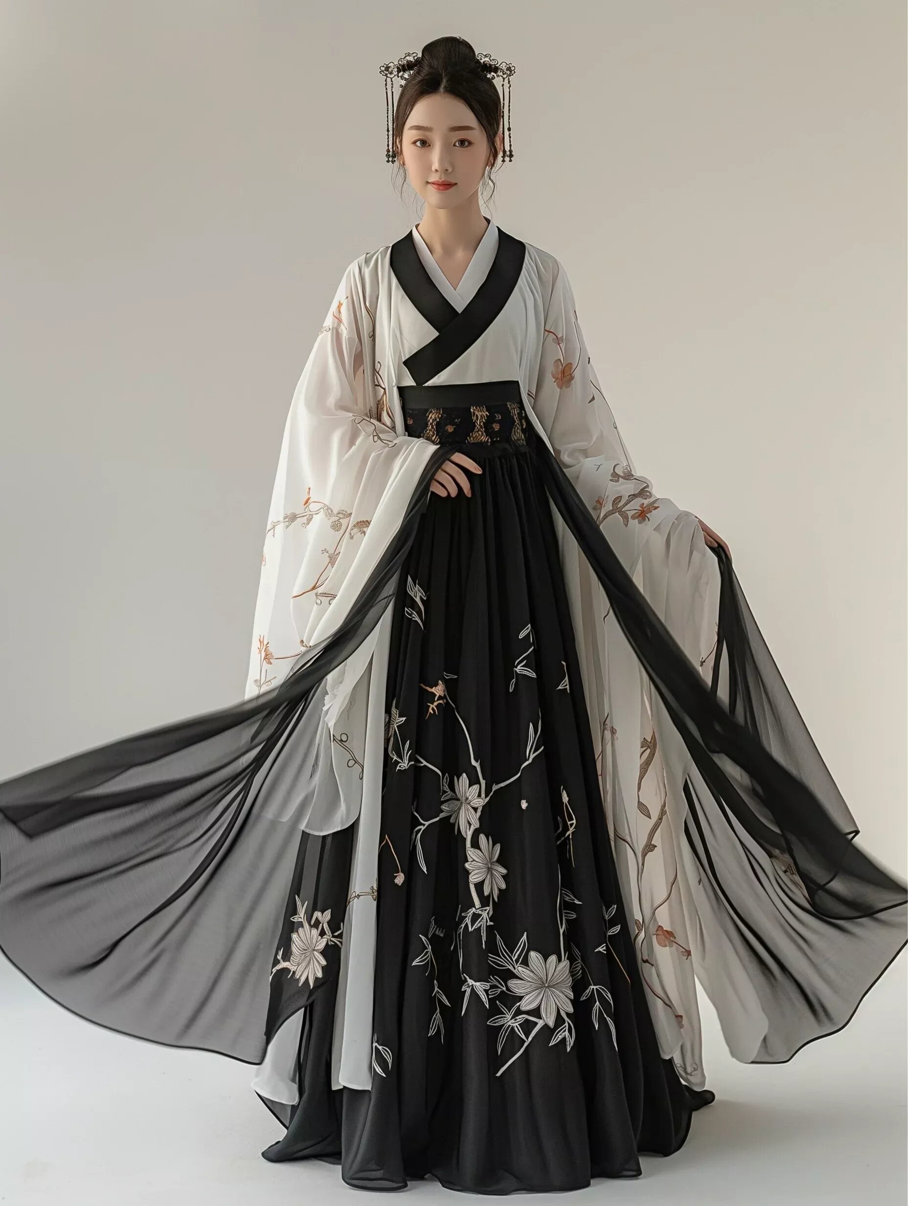 Splendid EEES Embroidered Cheongsam Skirt with Blooming Patterns Splendid EEES Embroidered Cheongsam Skirt with Blooming Patterns