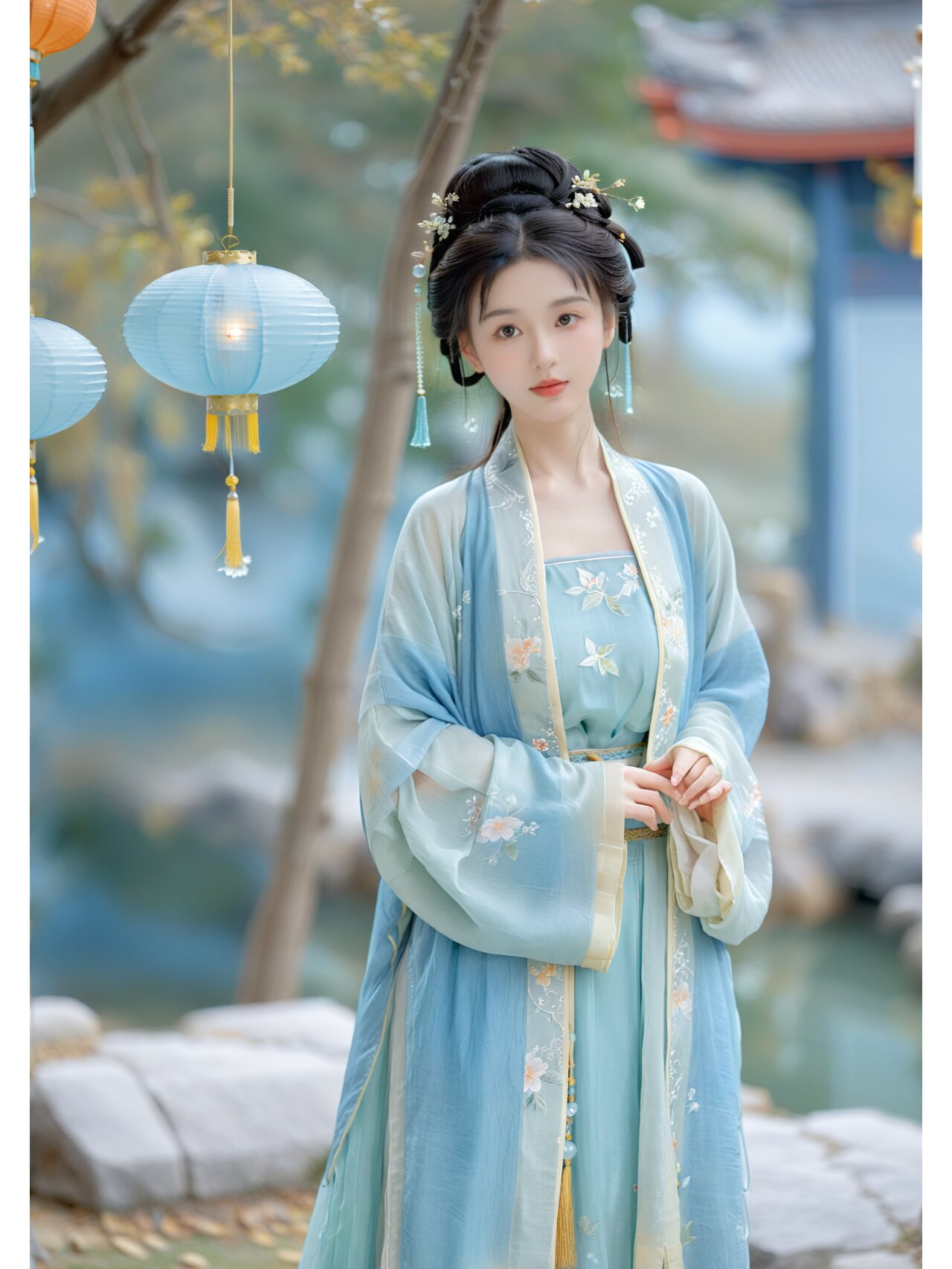 A Girls Hanfu New Years Greetings:The Delicate Charm of a Traditional Dress A Girls Hanfu New Years Greetings:The Delicate Charm of a Traditional Dress
