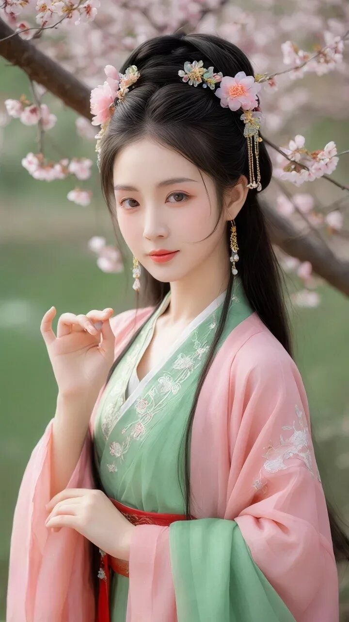 The Enchantment of a Pink Silk Cheongsam Skirt:Unveiling the Splendor of Hanfu Fashion