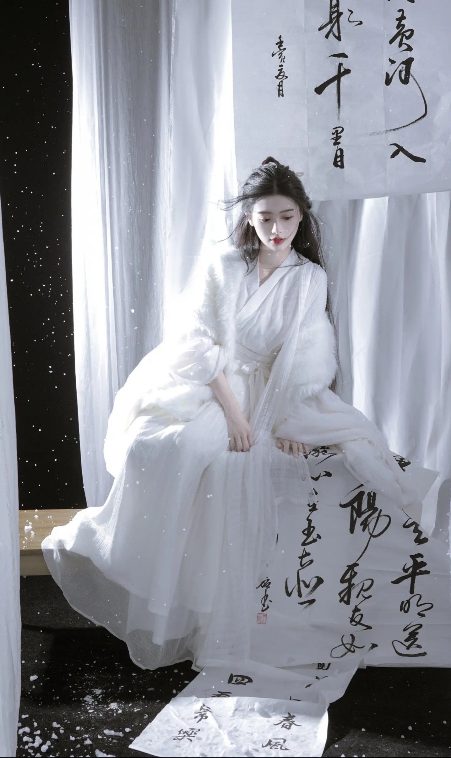 Childrens Traditional Chinese Hanfu Fashion:The Splendor of Ink Rain Cloud Style