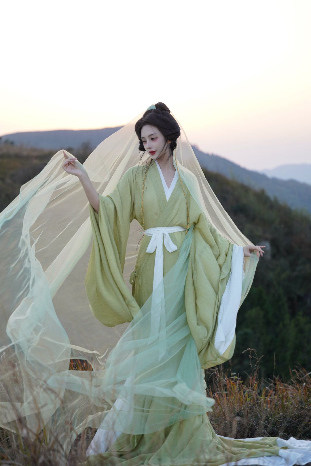 The Peacock Princess in Traditional Hanfu Costume The Peacock Princess in Traditional Hanfu Costume
