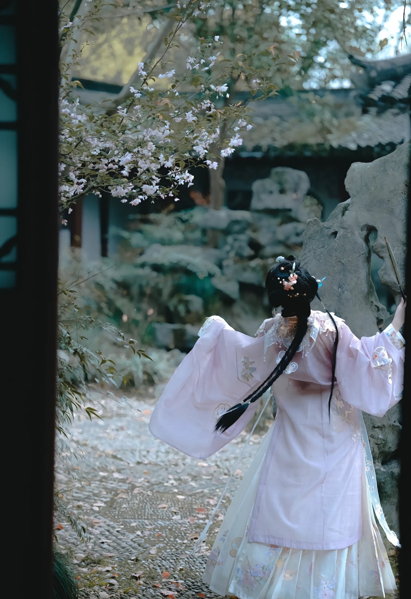 The Enchantment of a Pink Hanfu Adult Woman The Enchantment of a Pink Hanfu Adult Woman