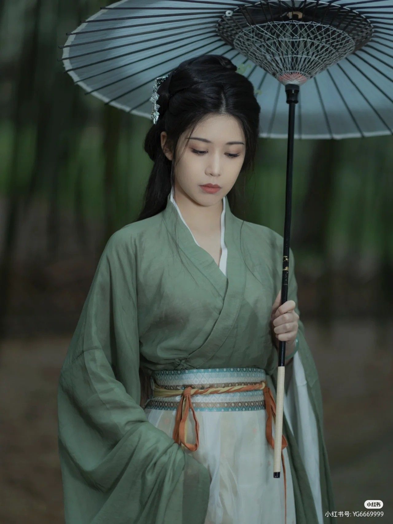 Green Ancient Style Hanfu for Young Girls:Embracing Traditional Elegance Green Ancient Style Hanfu for Young Girls:Embracing Traditional Elegance
