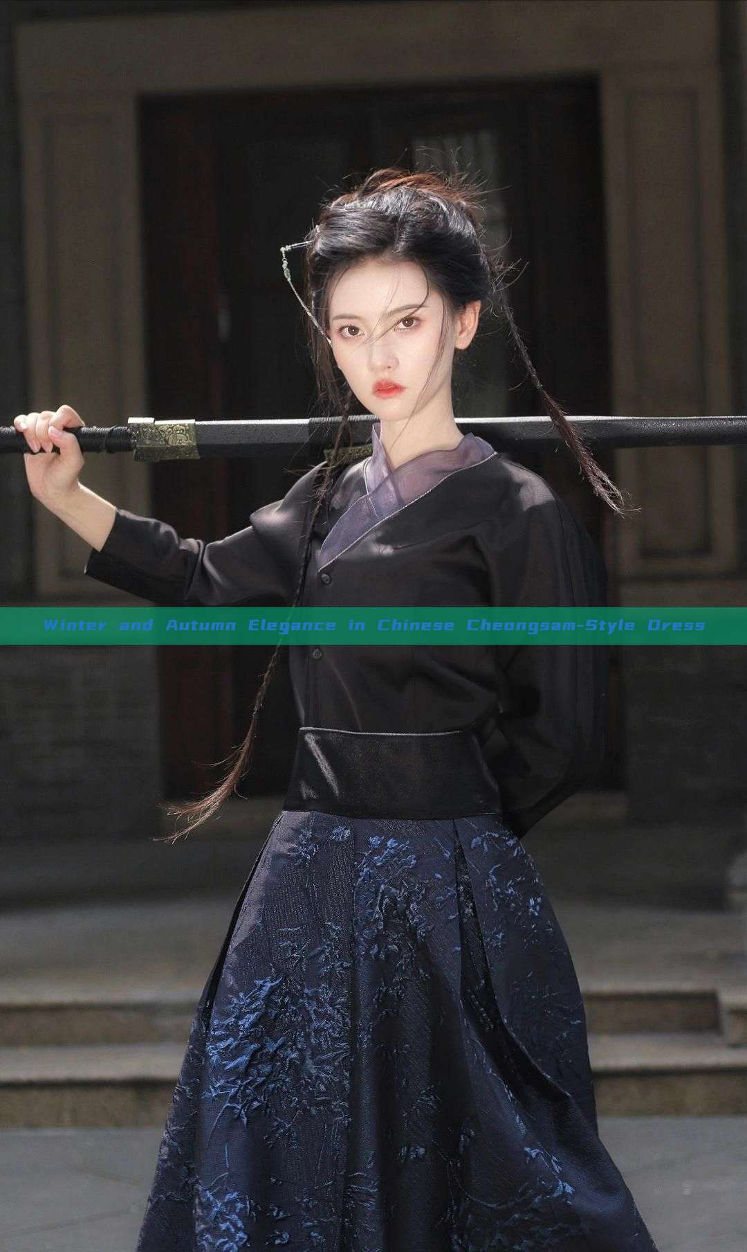 Winter and Autumn Elegance in Chinese Cheongsam-Style Dress Winter and Autumn Elegance in Chinese Cheongsam-Style Dress